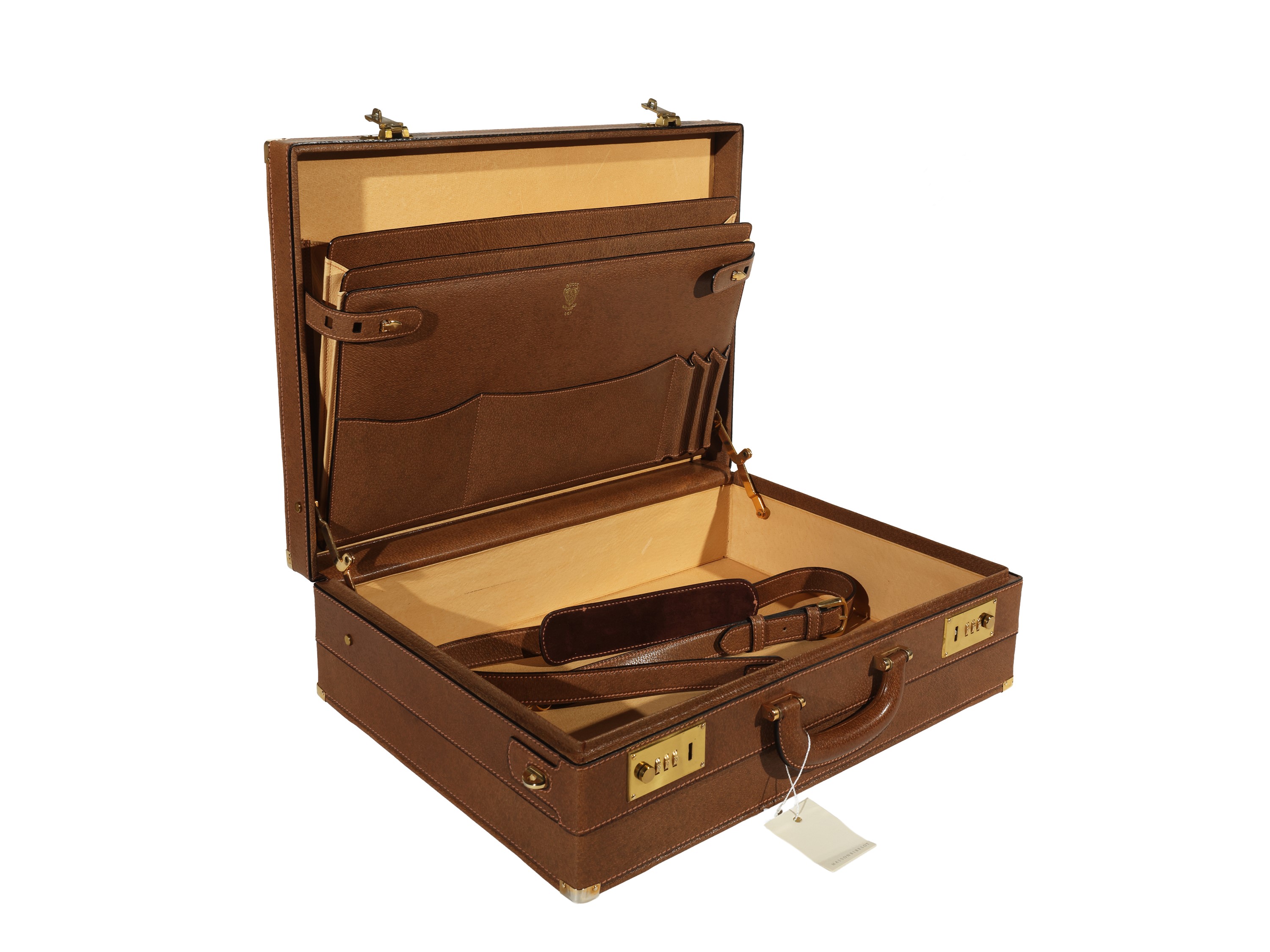 Gucci - Valigetta 24 ore rigida in pelle marrone