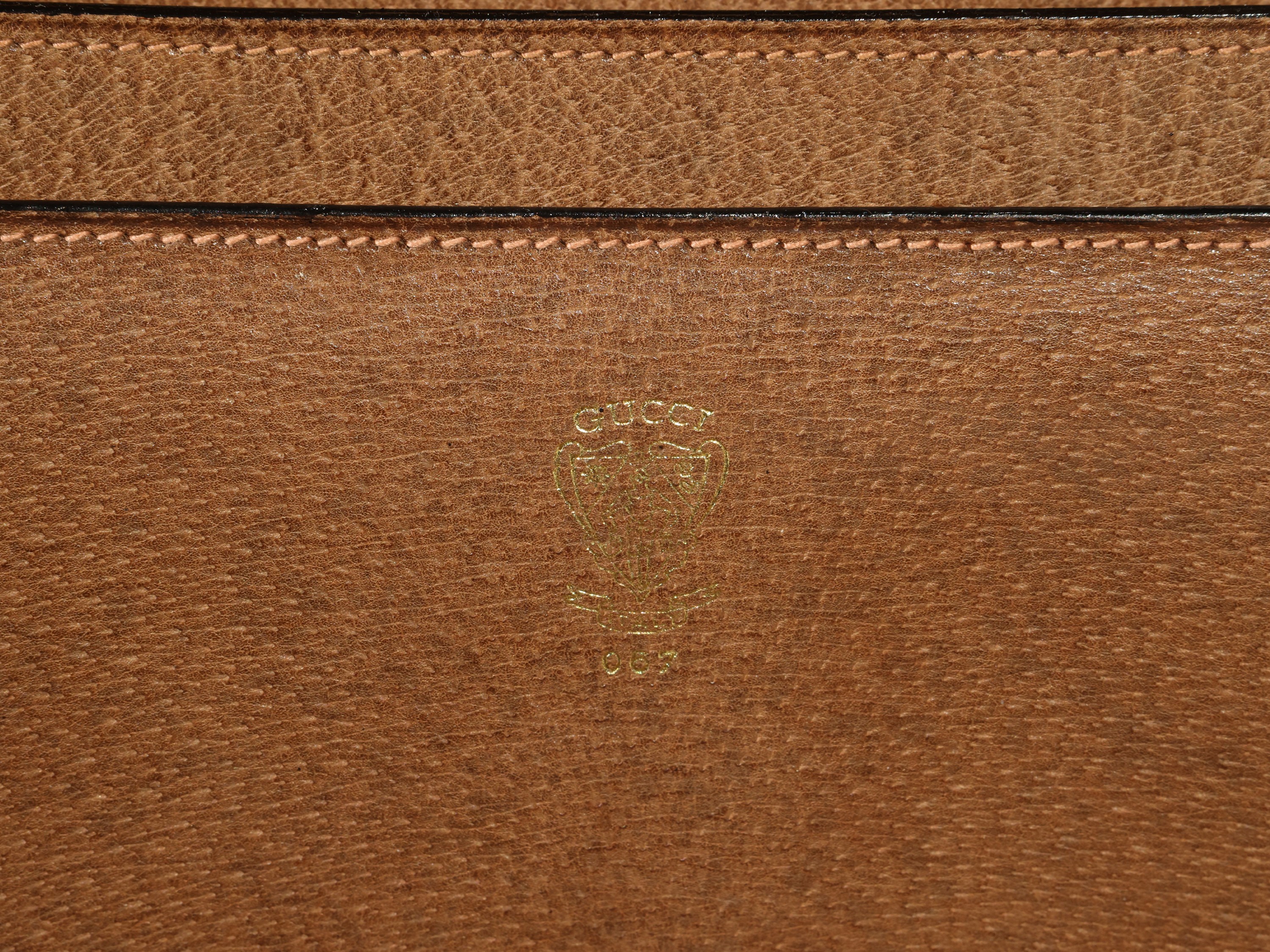 Gucci - Valigetta 24 ore rigida in pelle marrone