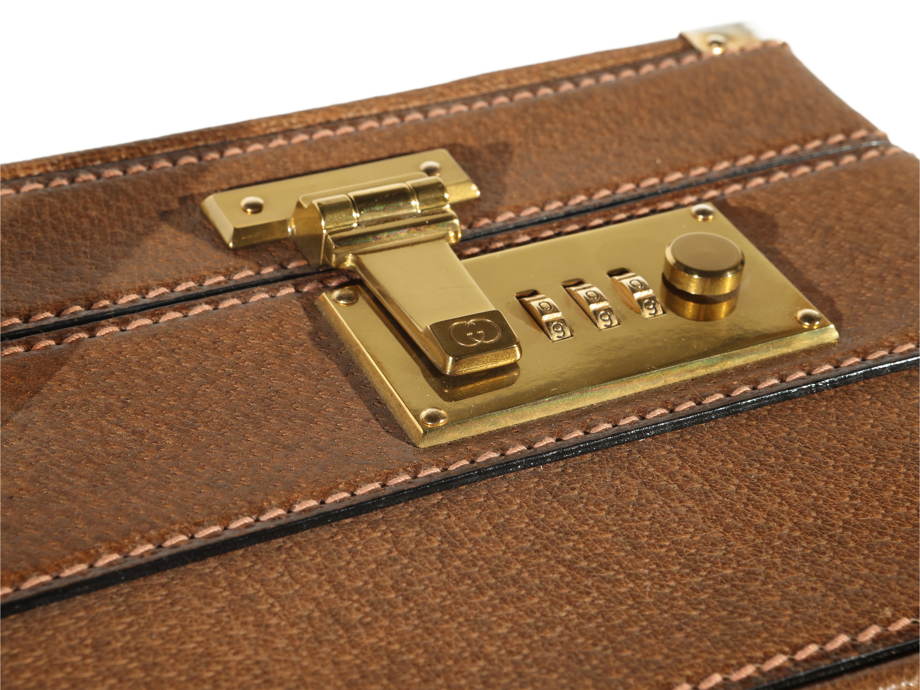 Gucci - Valigetta 24 ore rigida in pelle marrone