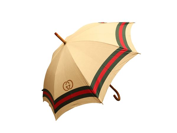 Gucci - Ombrello in tela beige