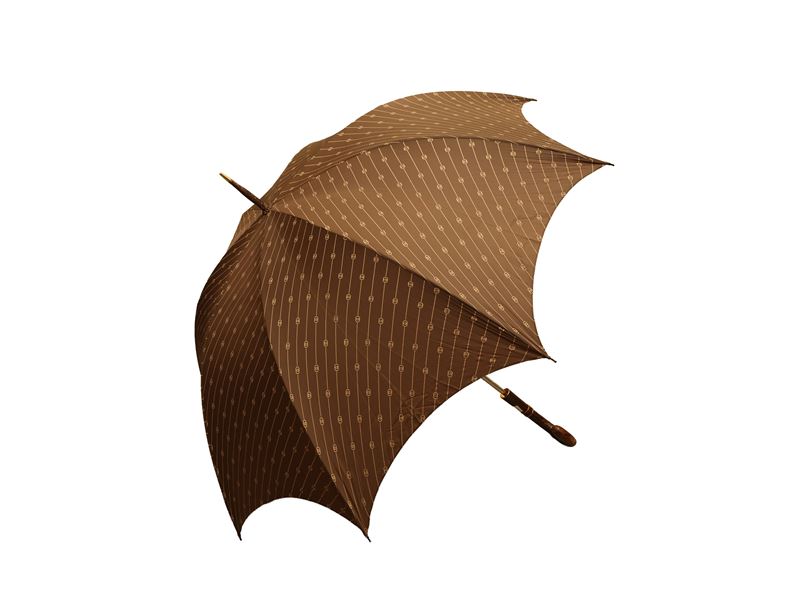 Gucci - Ombrello marrone con loghi