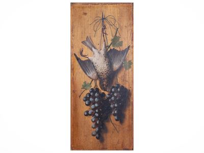 Natura morta con selvaggina e frutta (1891), olio su tavoletta