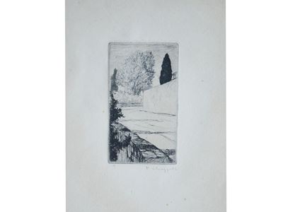 Paesaggio (incisione, firmato)