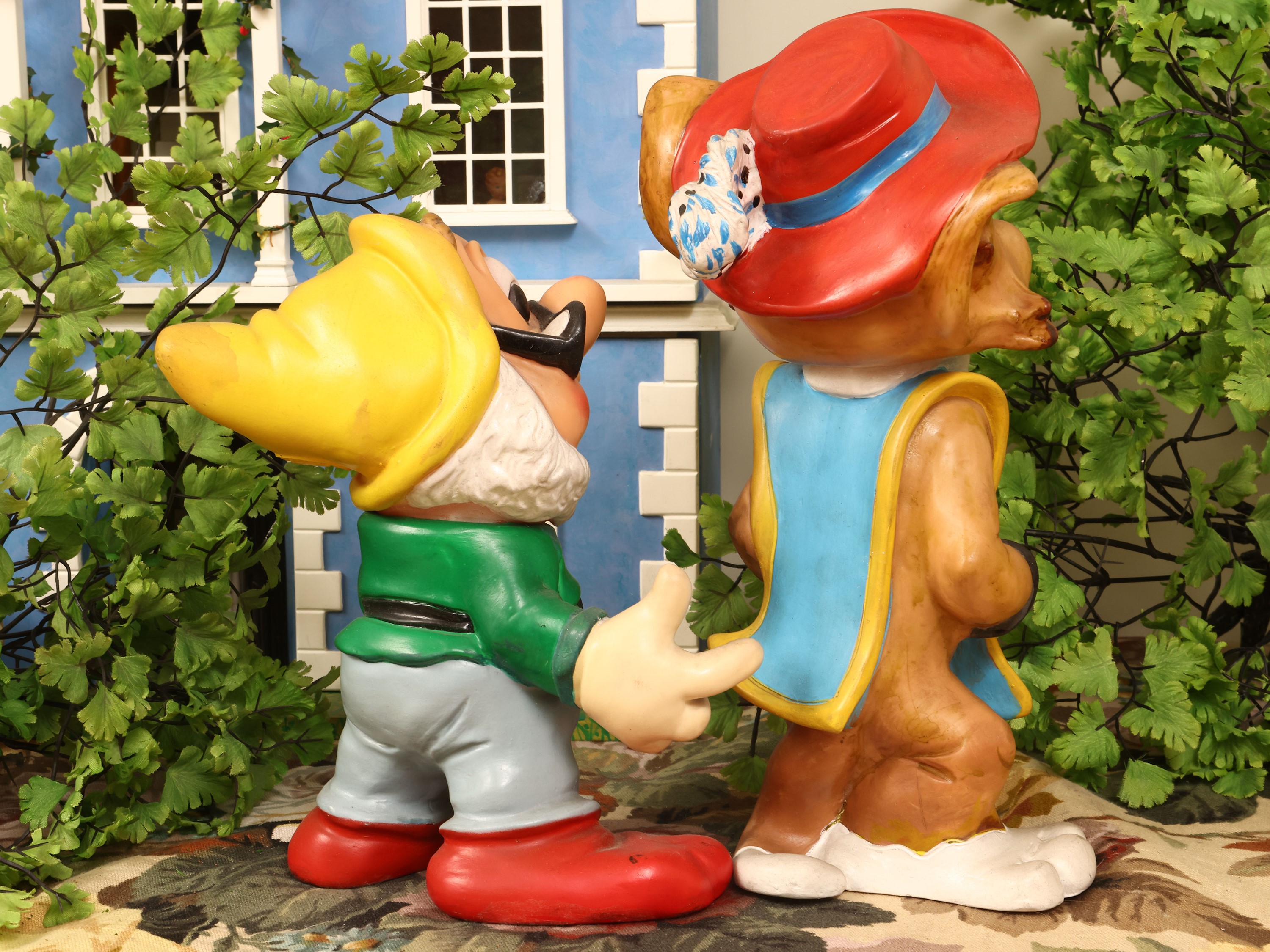 Puppets vintage, Dotto e Tom, gomma, h cm 21 e cm 28