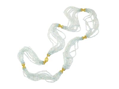 Lunga Collana in Oro Giallo e Pietre Incolori