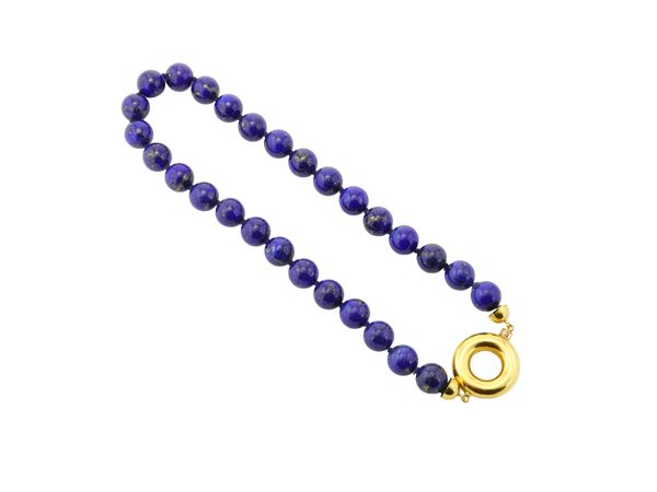 Collana in lapislazulo e oro giallo  - Asta Gioielli e Orologi - Maison Bibelot - Casa d'Aste Firenze - Milano