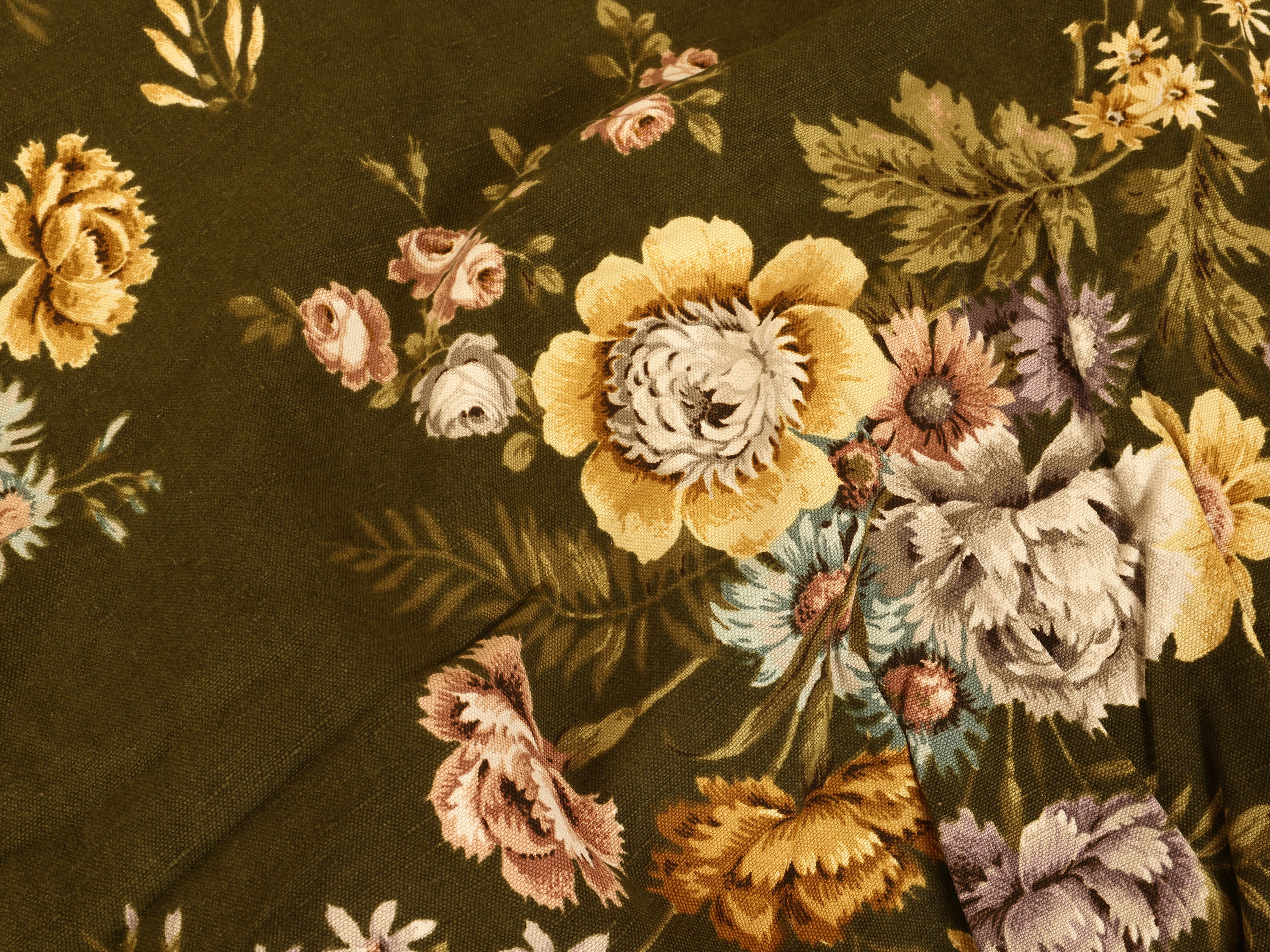 Set per letto singolo, copriletto in cotone stampato a fiori con balza uncinettata