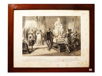 Joséphine Ducollet, Giulio II nello studio di Michelangelo e Volta davanti al Primo Console, inci...