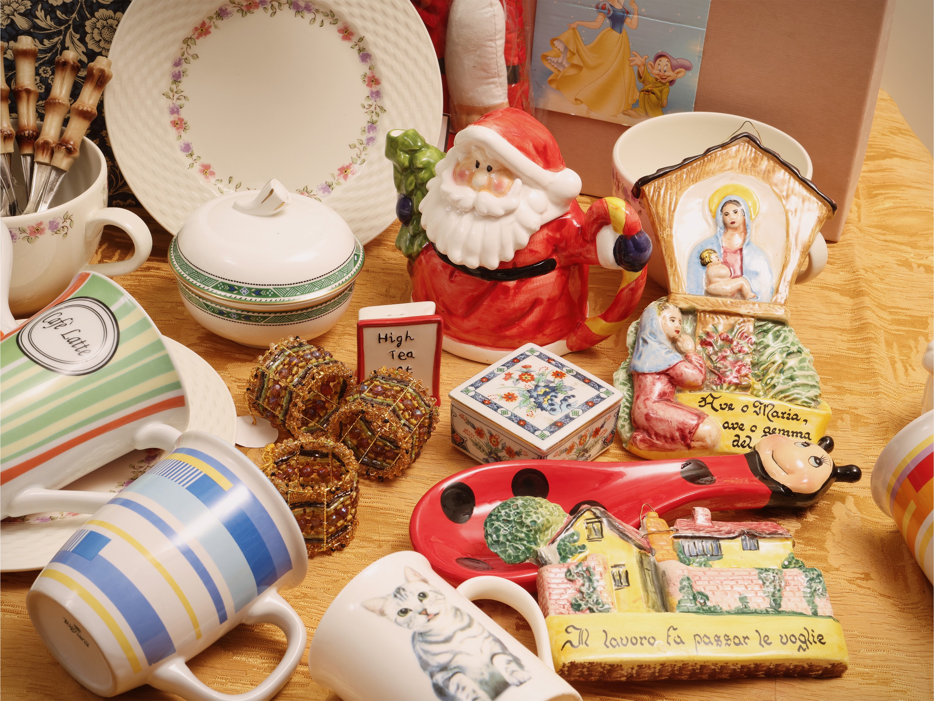 Accessori decorativi per la cucina, set di 6 asciugamani ricamati e accessori in perline