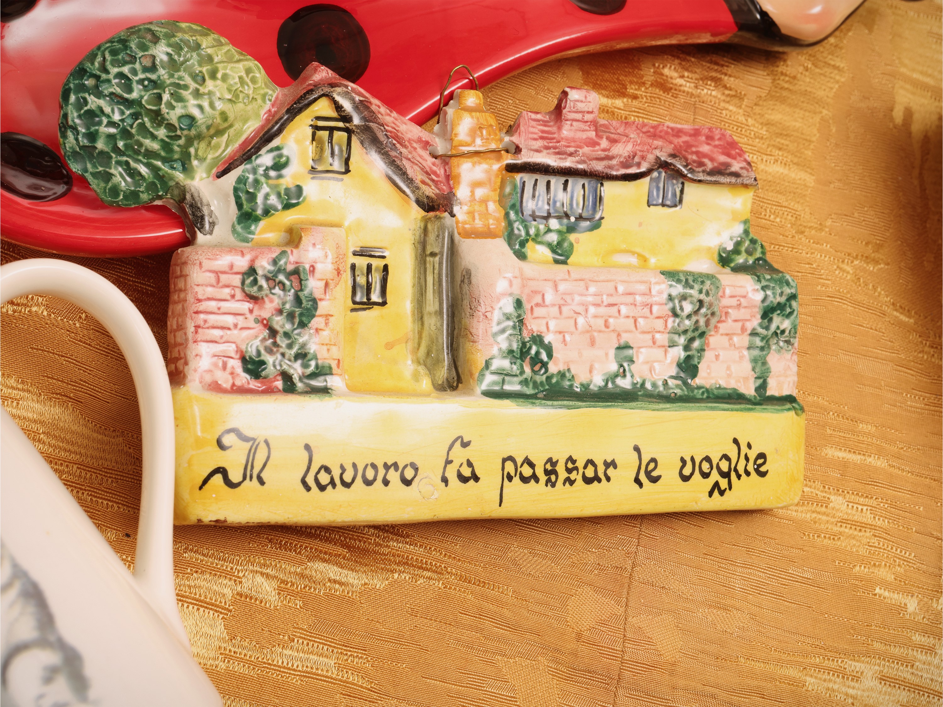 Accessori decorativi per la cucina, set di 6 asciugamani ricamati e accessori in perline