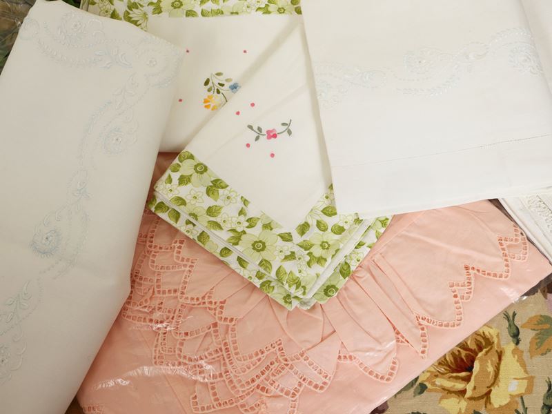 Set di lenzuola matrimoniali in lino e cotone, tre pezzi