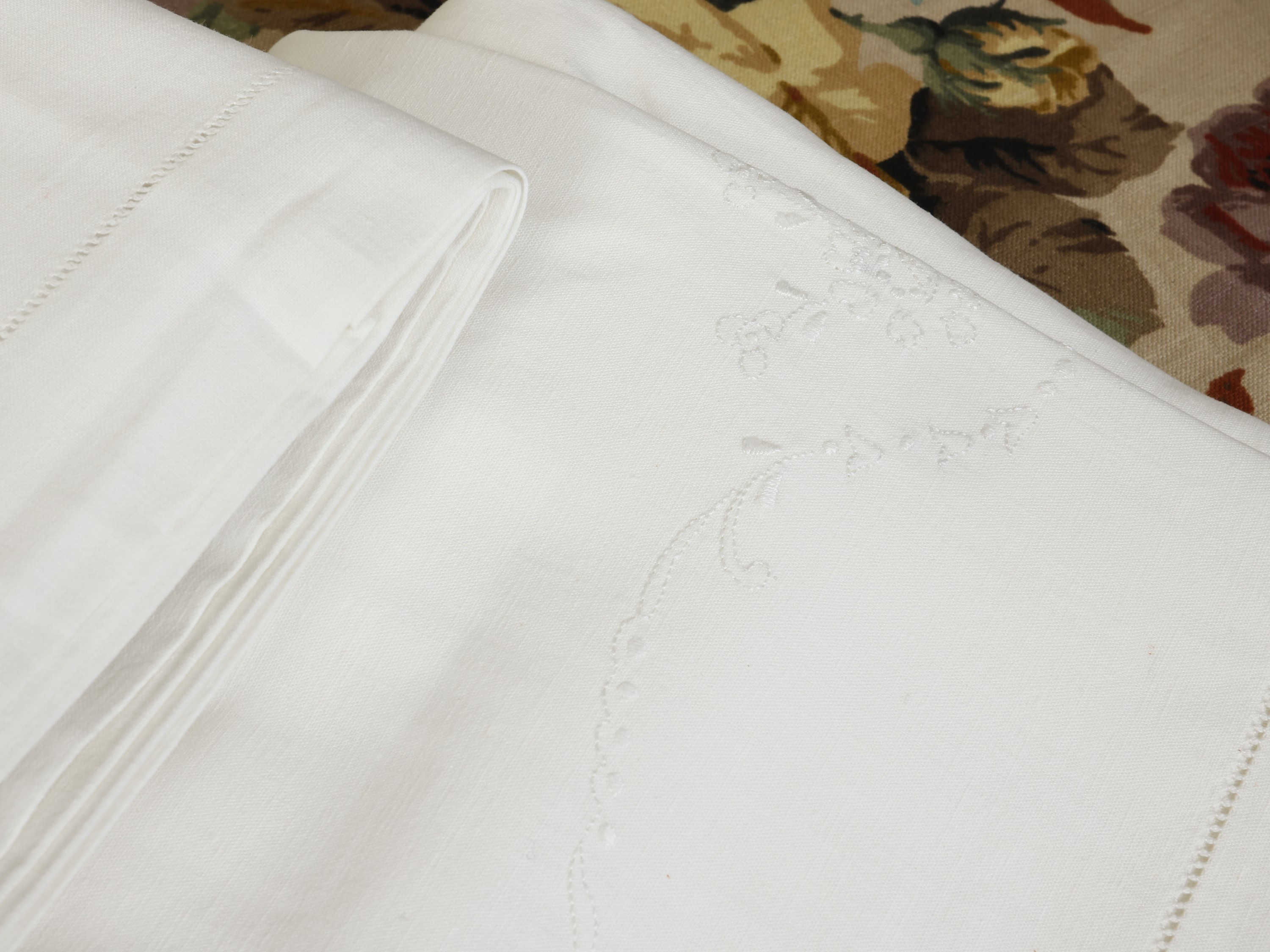 Set di lenzuola matrimoniali in lino e cotone, tre pezzi