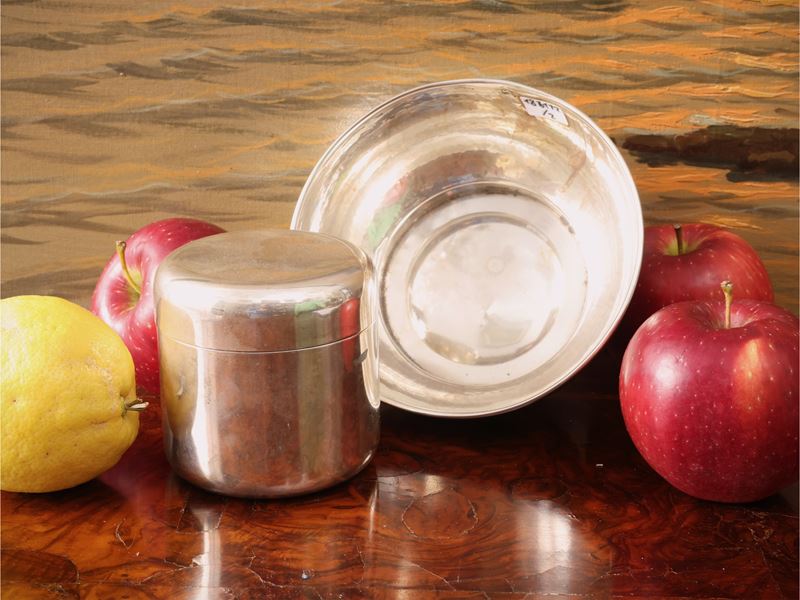 Argenteria, barattolo Brandimarte e porta bonbon