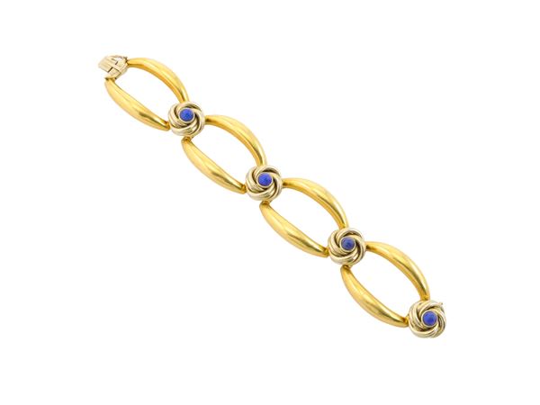Weingrill, bracciale in oro giallo e lapislazzuli