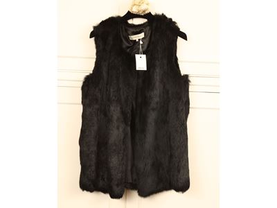 Gilet in Pelliccia di Lapin Nero
