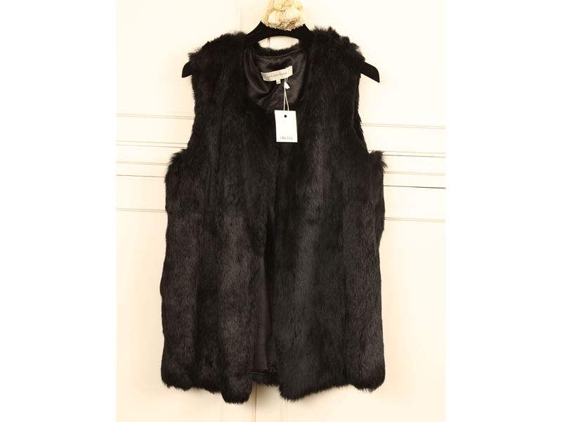 Gilet in Pelliccia di Lapin Nero