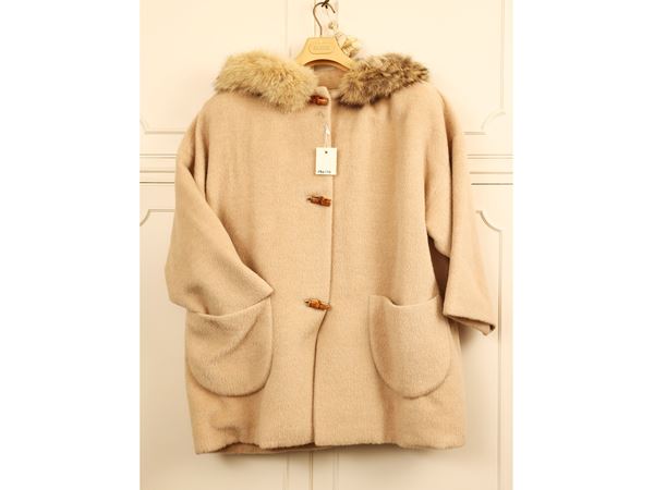 Gucci - Giaccone in alpaca e lana beige