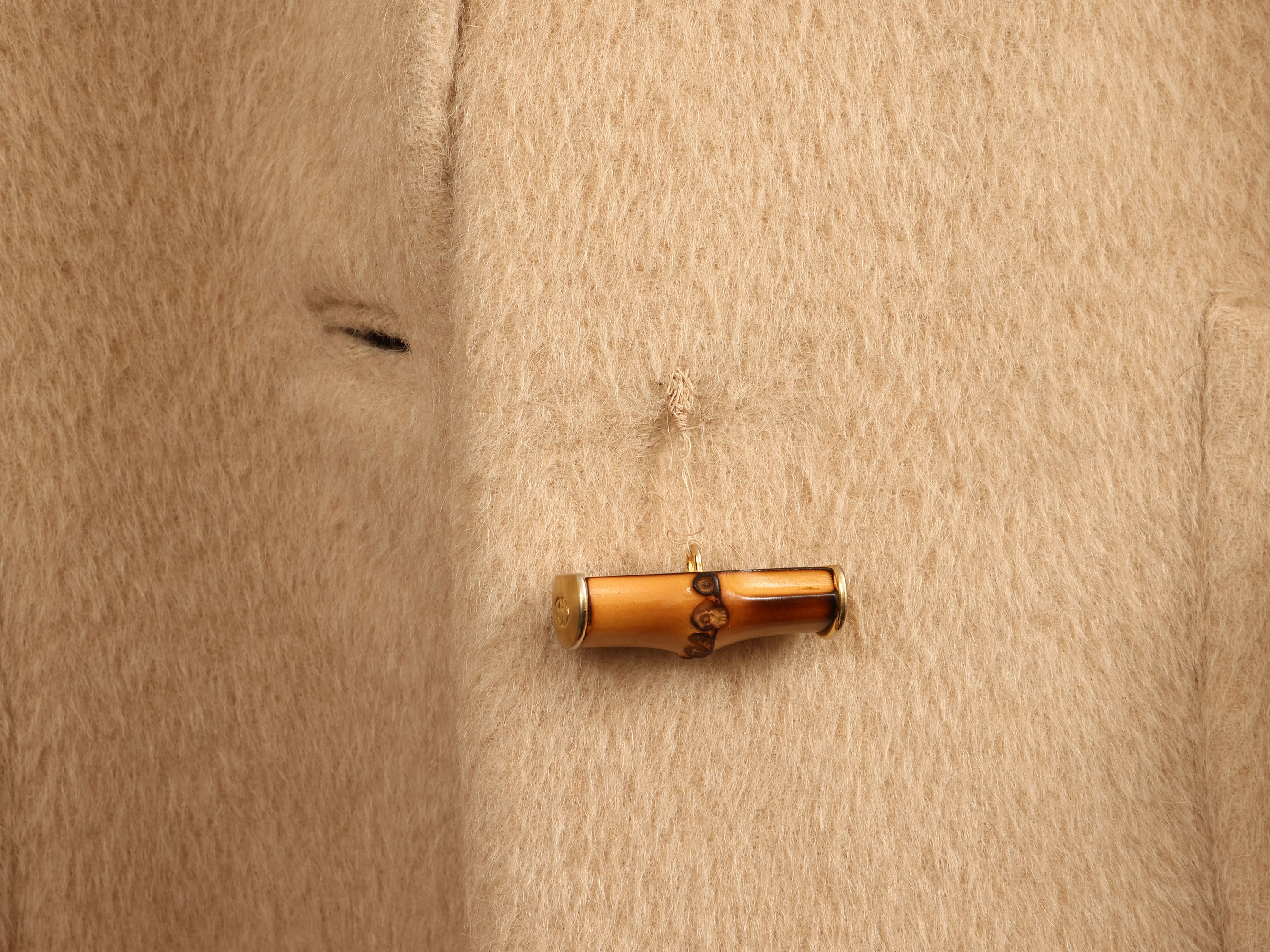 Gucci - Giaccone in alpaca e lana beige