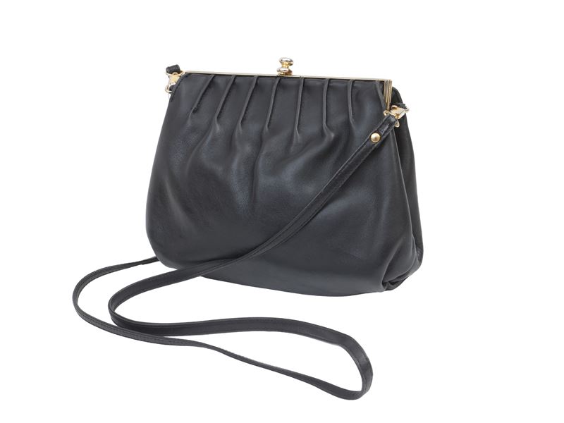 Borsetta d'epoca in pelle nera