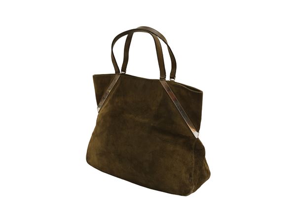 Gherardini - Borsa in suede color cachi