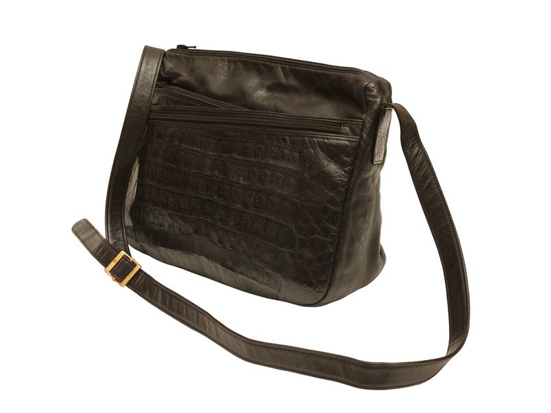 Gucci - Borsa a tracolla in pelle nera e stampa cocco