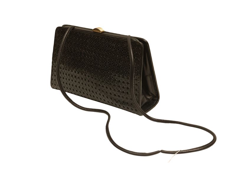 Borsa in pelle intrecciata nera, Mario Valentino