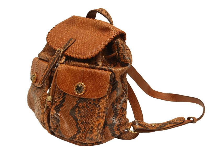 Ermanno Daelli - Zaino in pitone marrone