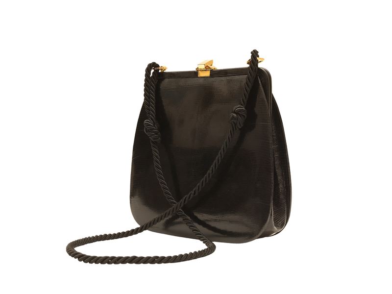 Borsetta in lucertola nera