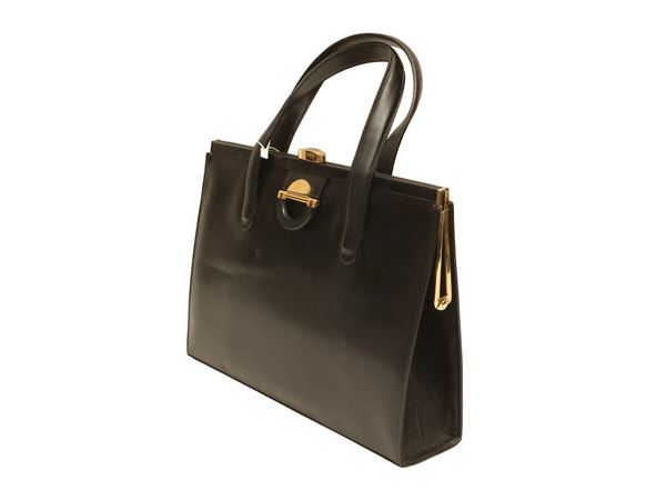 Borsa a mano in pelle nera, Loris Azzaro