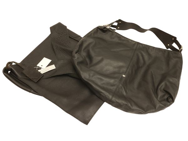 Due shopper in pelle nera