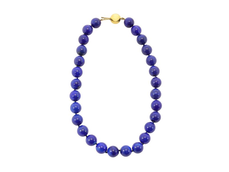 Collana girocollo in lapislazzuli e oro giallo