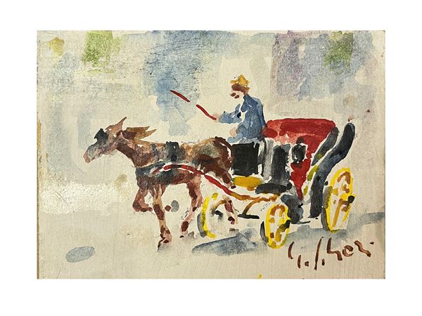 Gino Paolo Gori : In corsa  - Asta Luce di Toscana. Maestri del Novecento - Maison Bibelot - Casa d'Aste Firenze - Milano