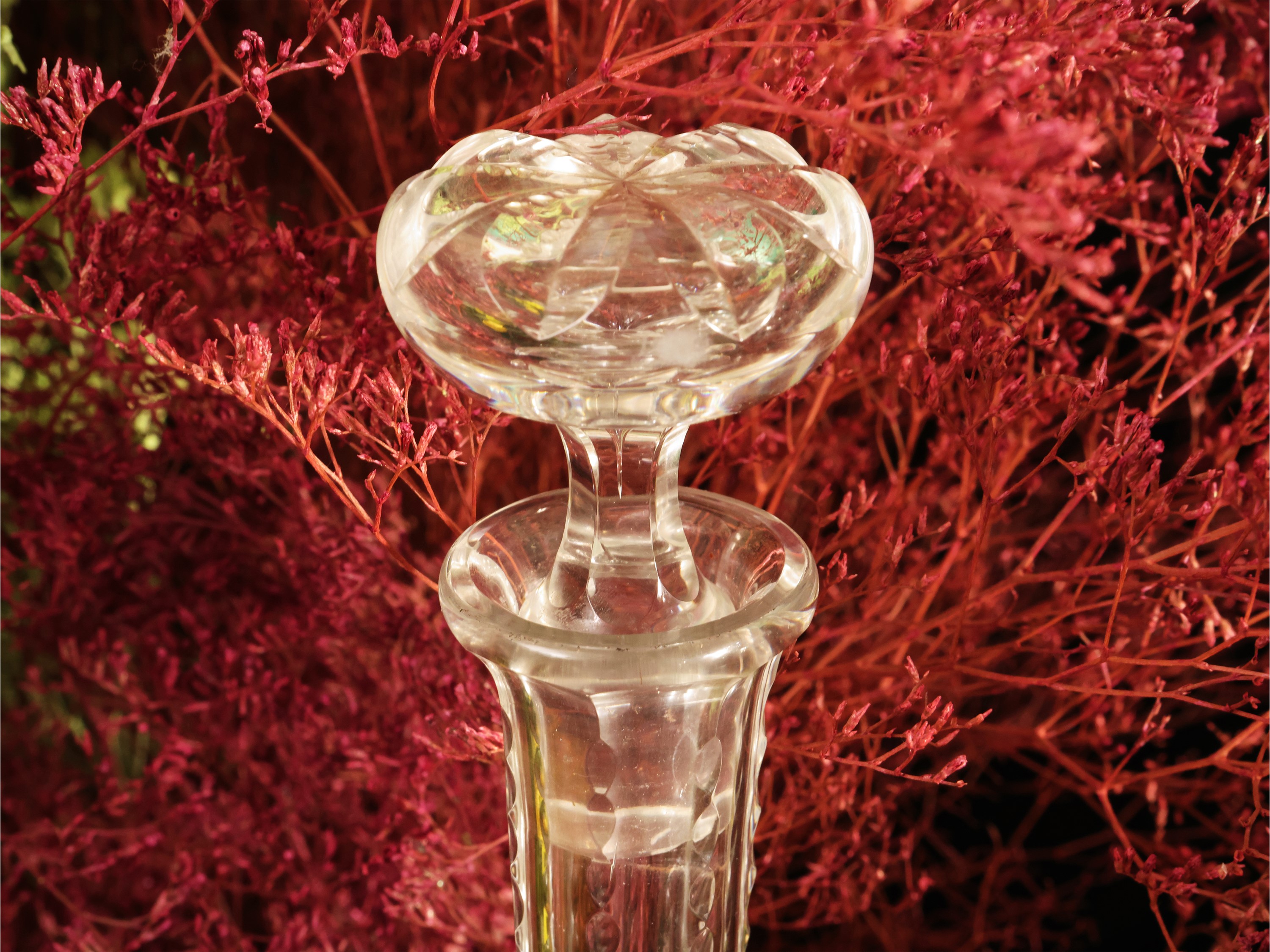 Coppia di bottiglie da vino in cristallo Baccarat