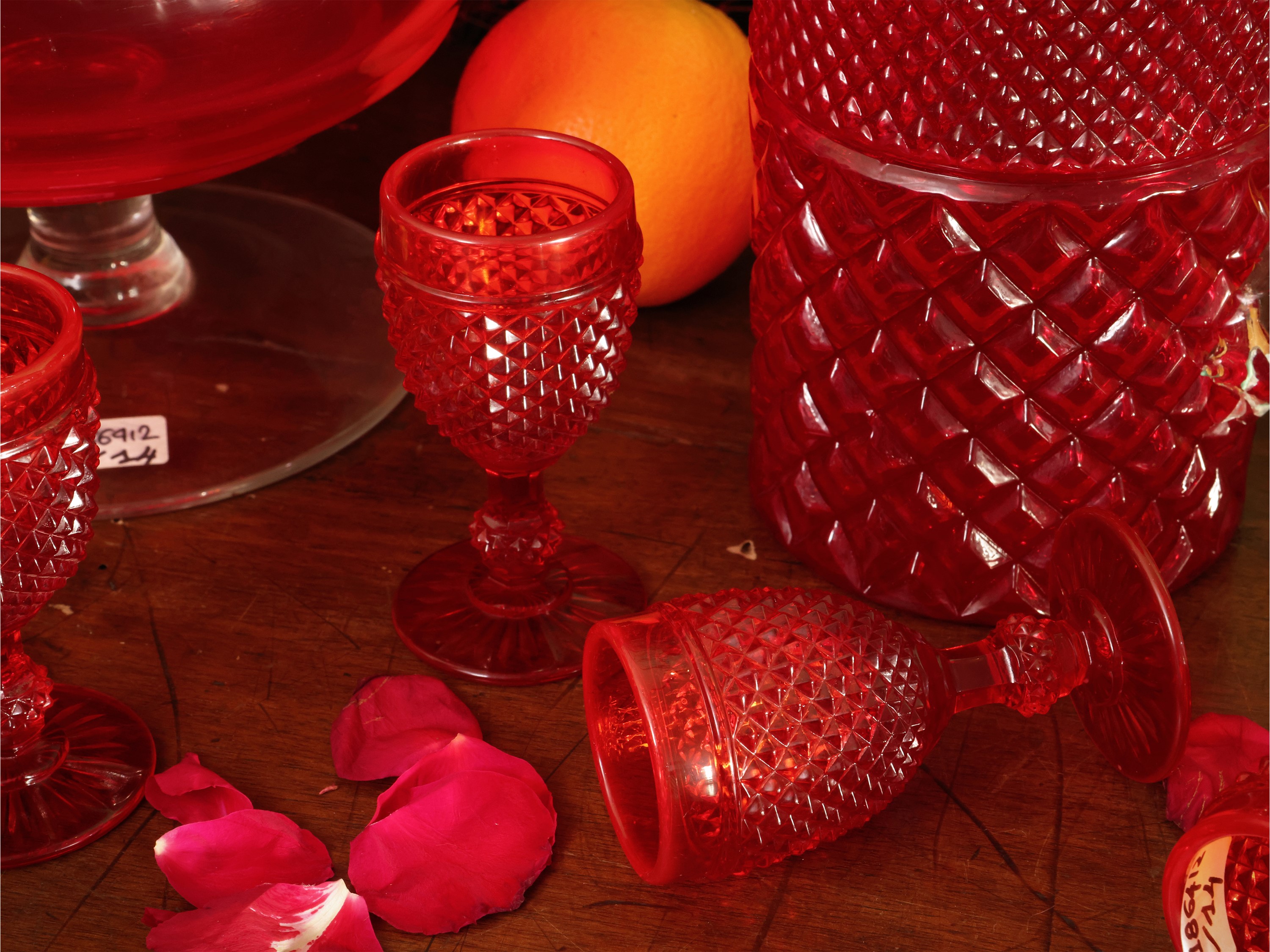 Set da Aperitivo in Vetro Rosso