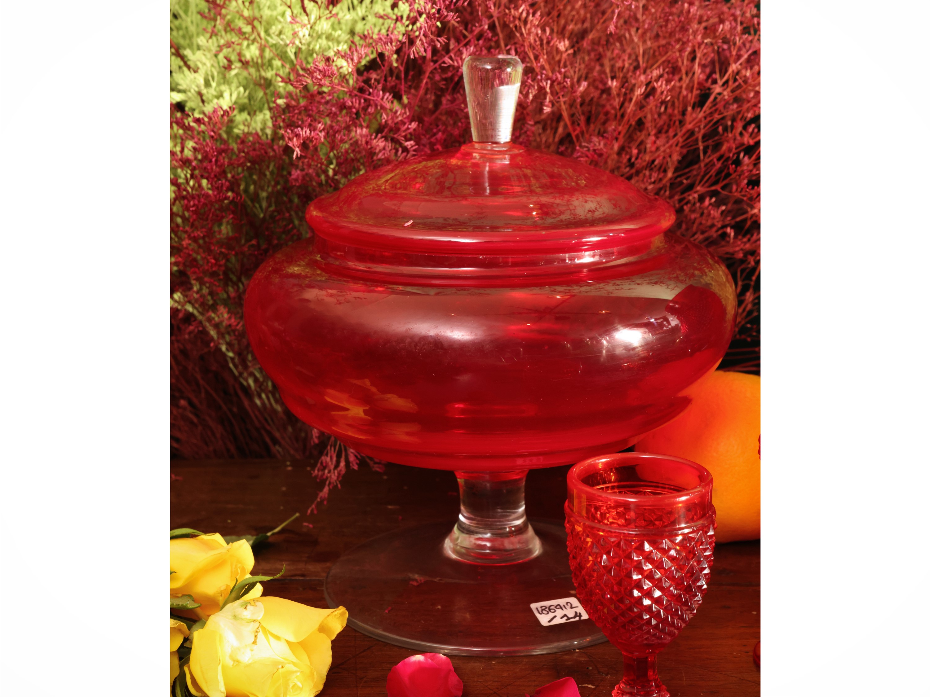 Set da Aperitivo in Vetro Rosso
