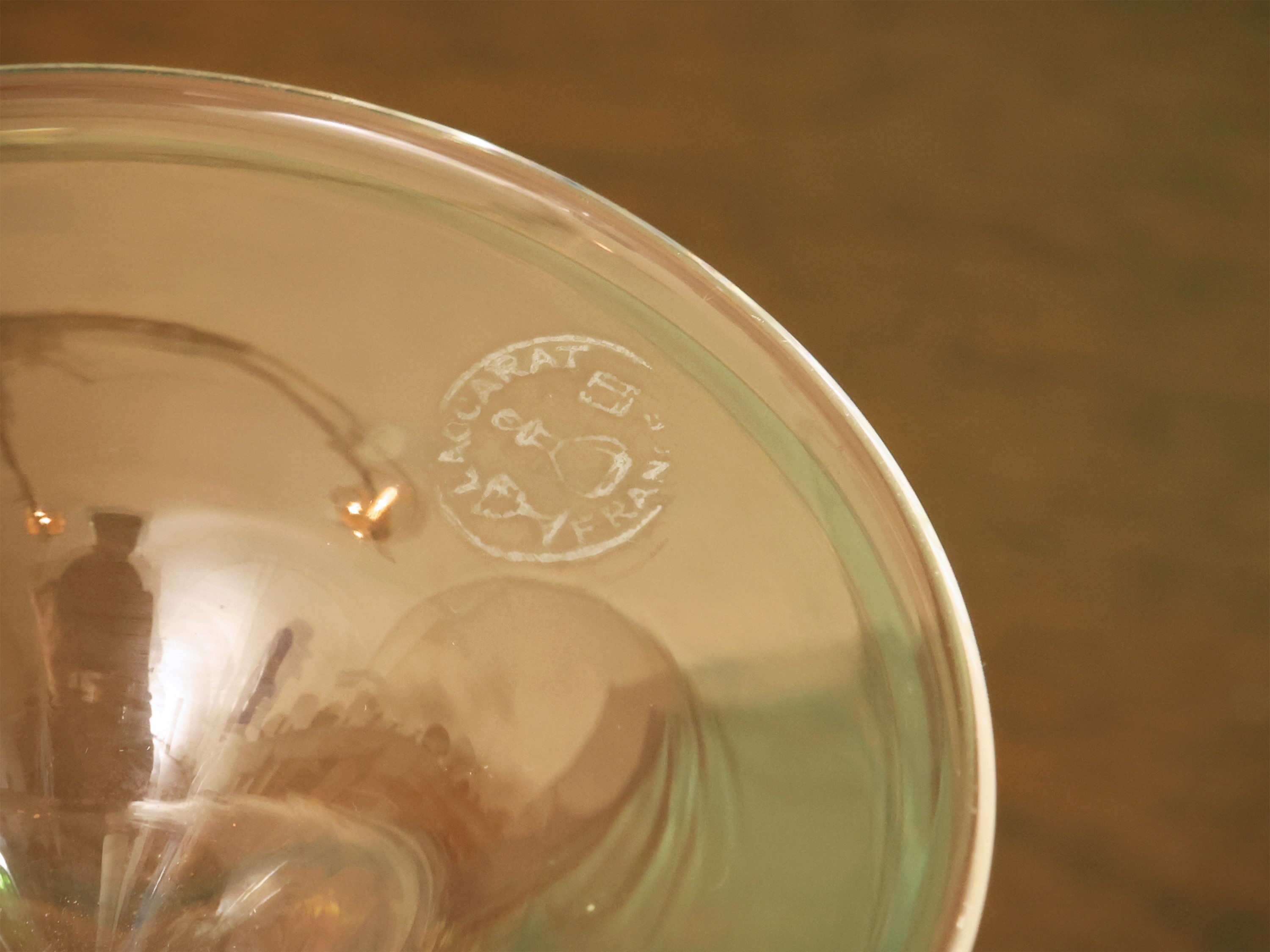 Serie di dodici calici da vino liquoroso in cristallo Baccarat