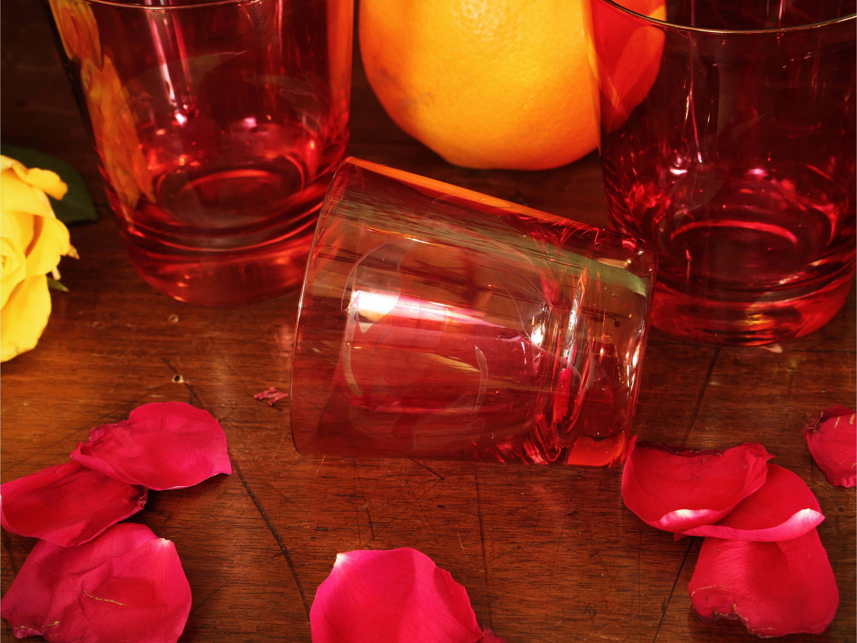 Set di Bicchieri in Vetro Rosso