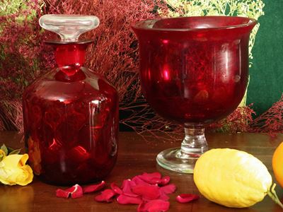 Set da Aperitivo in Vetro Rosso