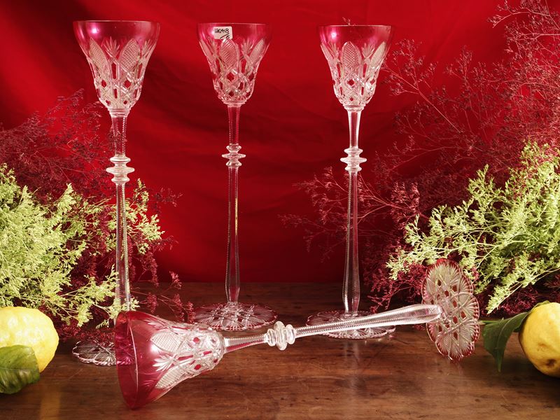Serie di sei importanti calici, modello Tsar, Baccarat