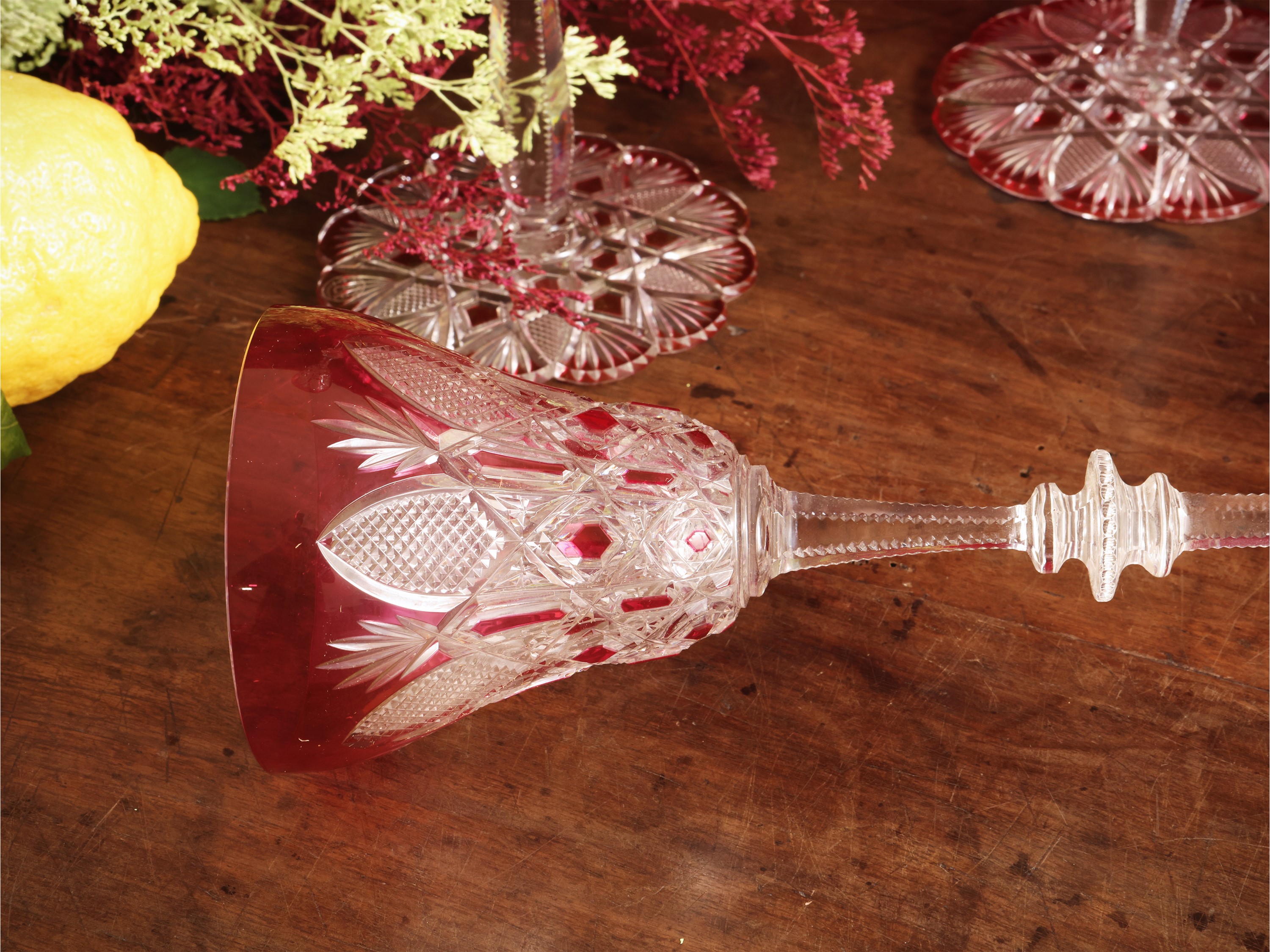 Serie di sei importanti calici, modello Tsar, Baccarat