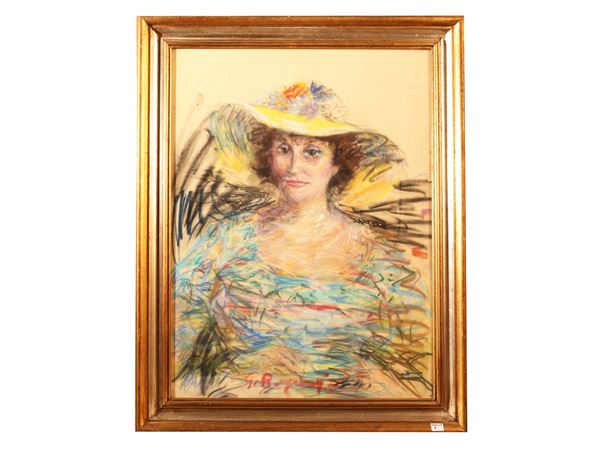 Portrait of woman with hat