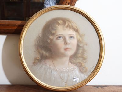 F. Arrighi, Ritratto di bambina, pastello su carta