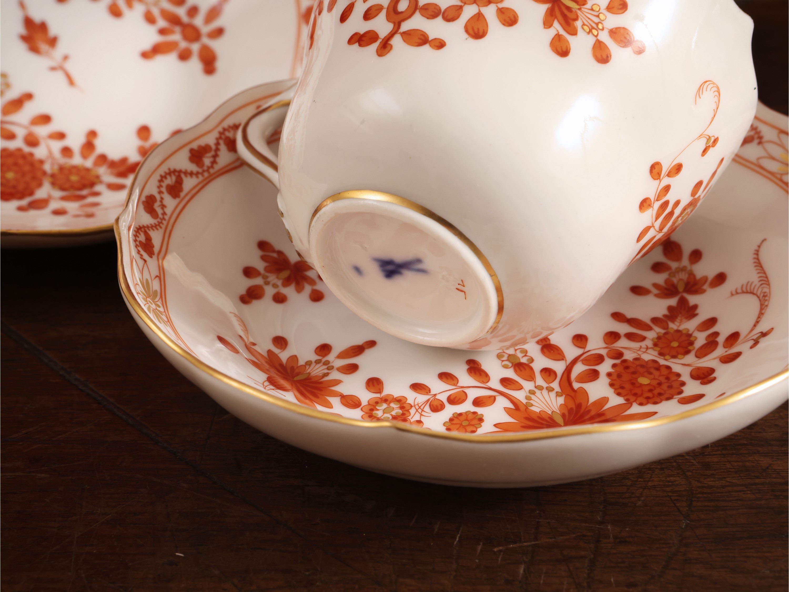 Serie di Dodici Tazzine da Caffè in Porcellana, Decoro Indische Blumen, Meissen