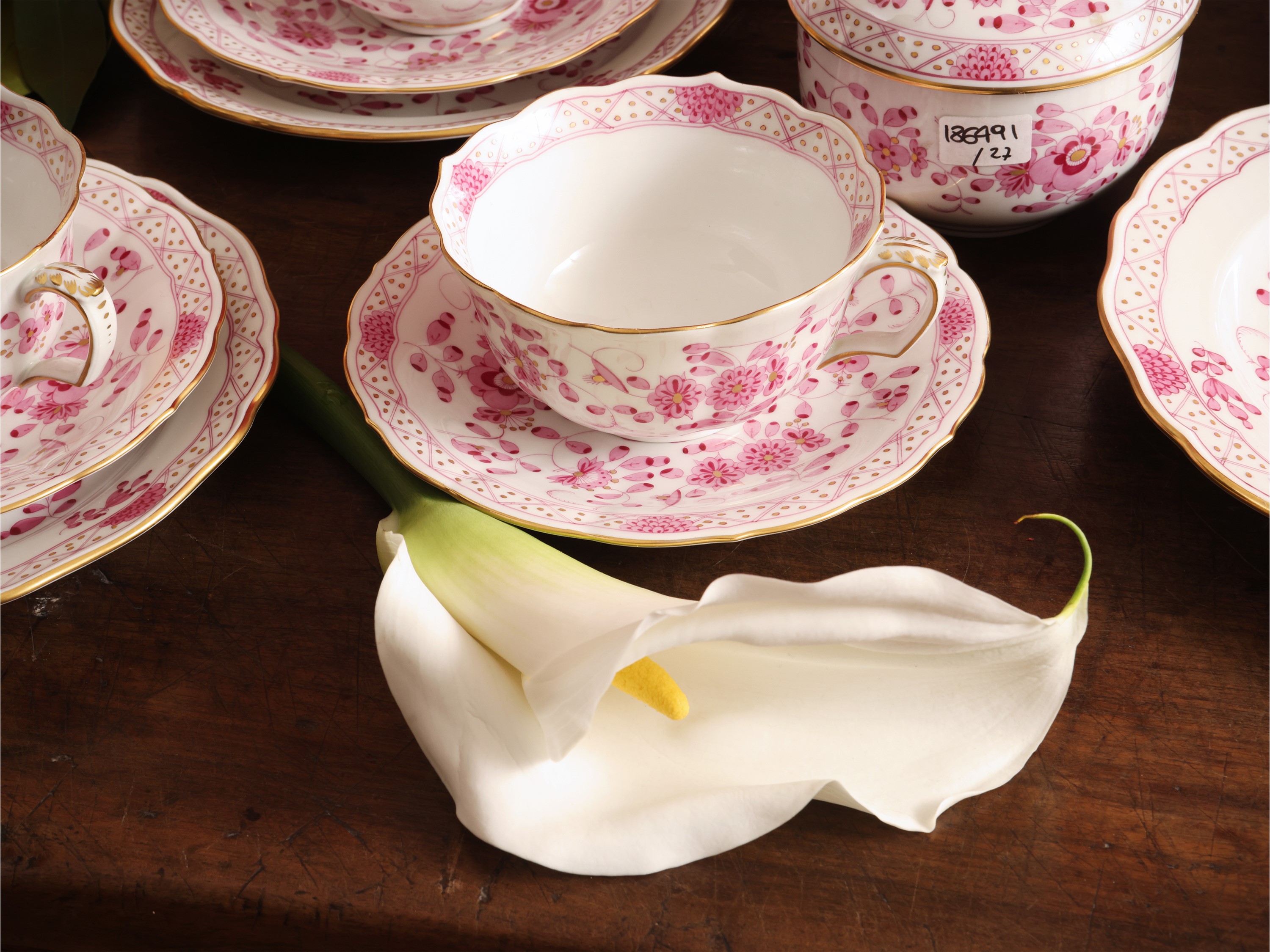 Servizio da Tè in Porcellana, Decoro Indische Blumen, Meissen