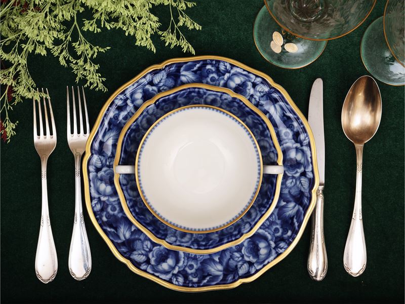 Servizio di Piatti in Porcellana, Decoro Bleu Royal, Rosenthal