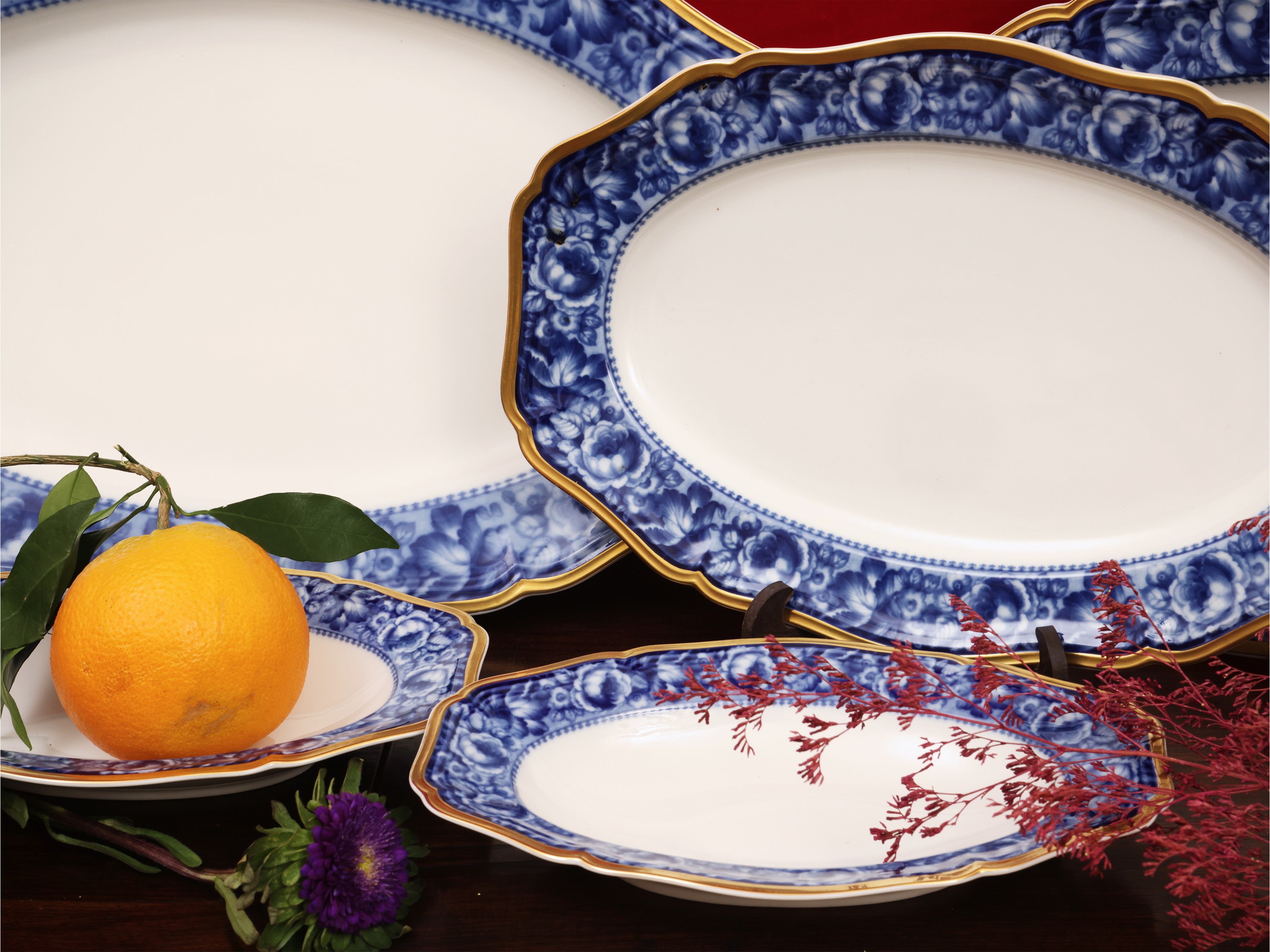 Servizio di Piatti in Porcellana, Decoro Bleu Royal, Rosenthal