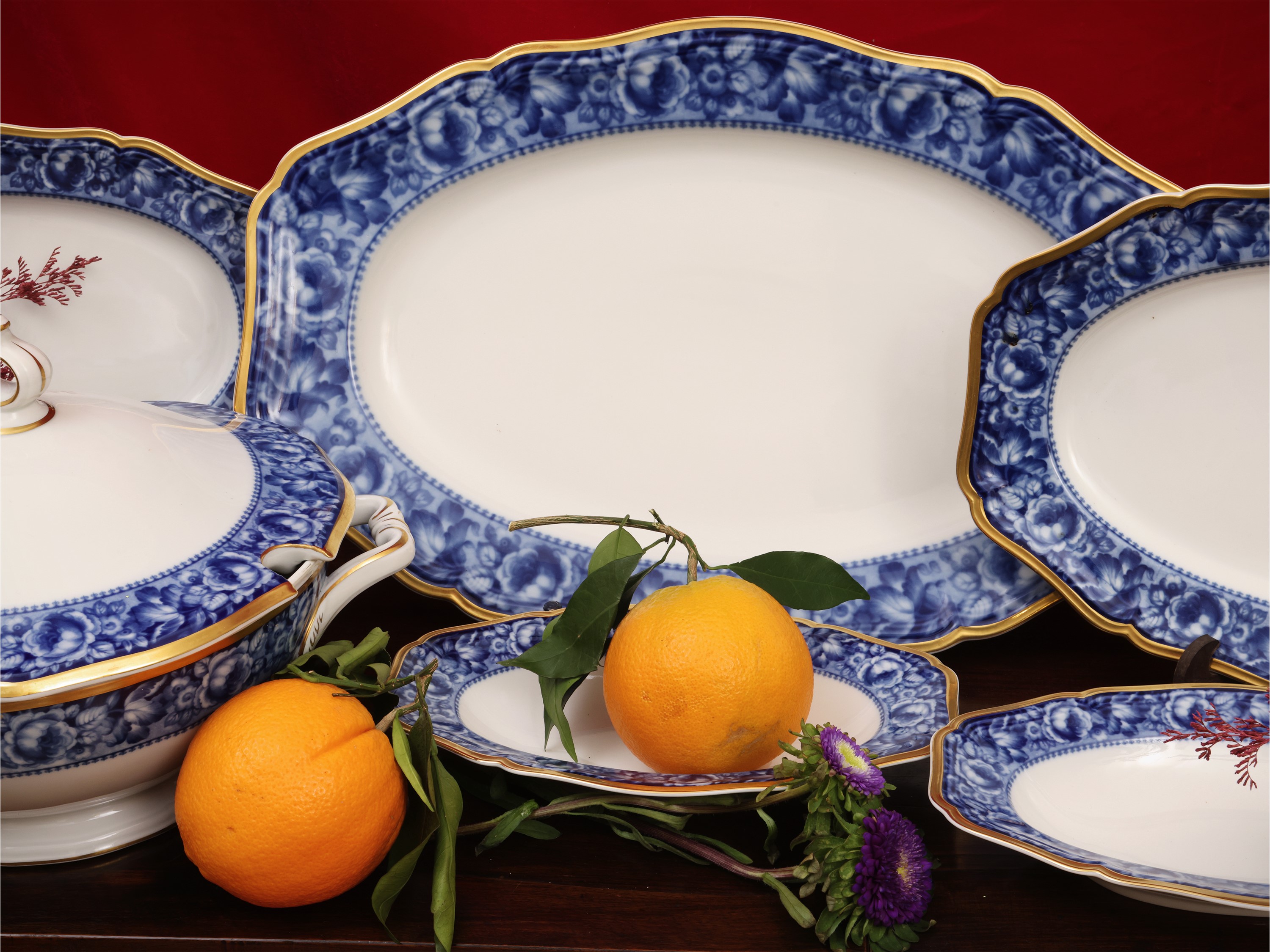 Servizio di Piatti in Porcellana, Decoro Bleu Royal, Rosenthal