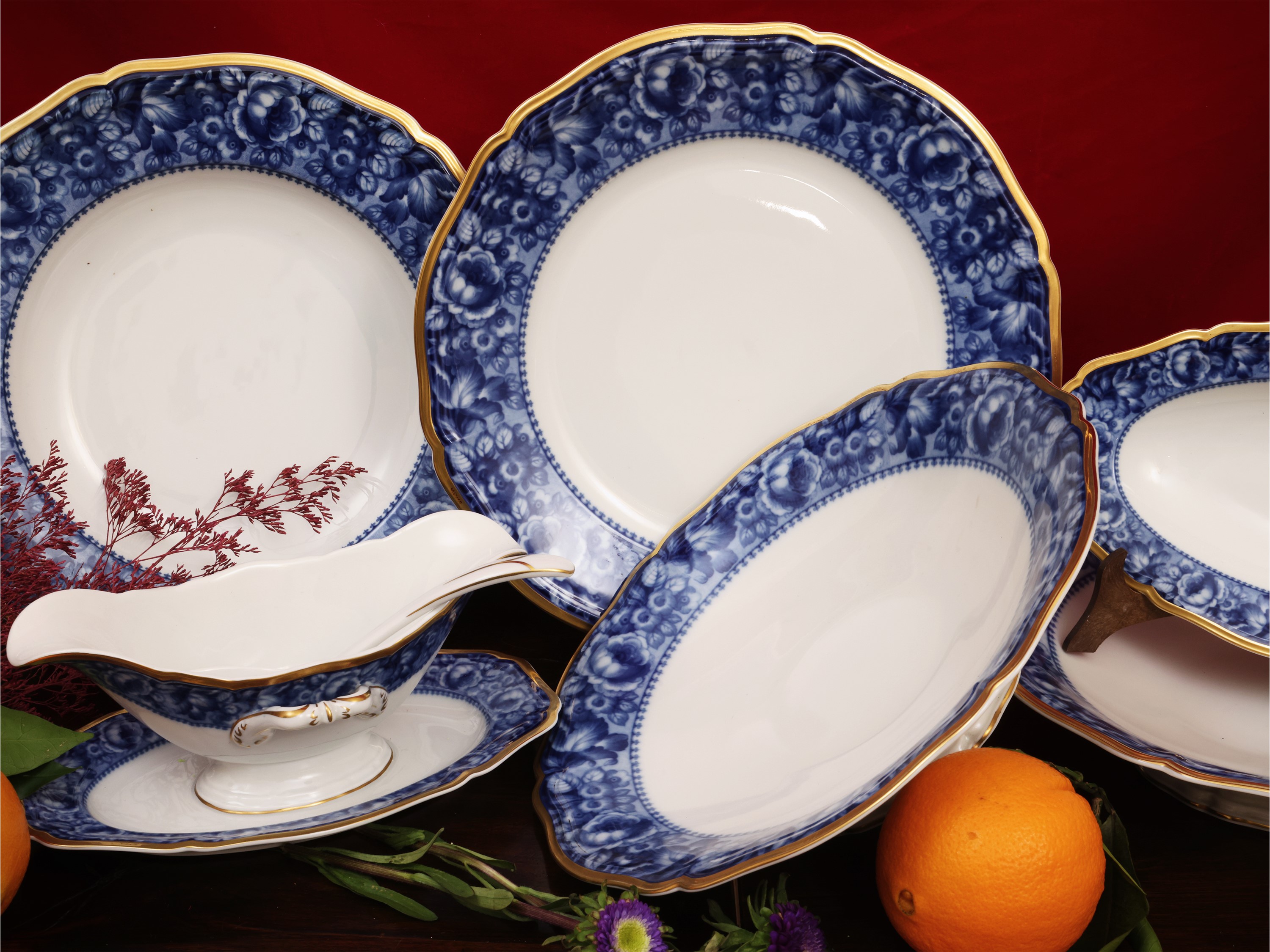 Servizio di Piatti in Porcellana, Decoro Bleu Royal, Rosenthal