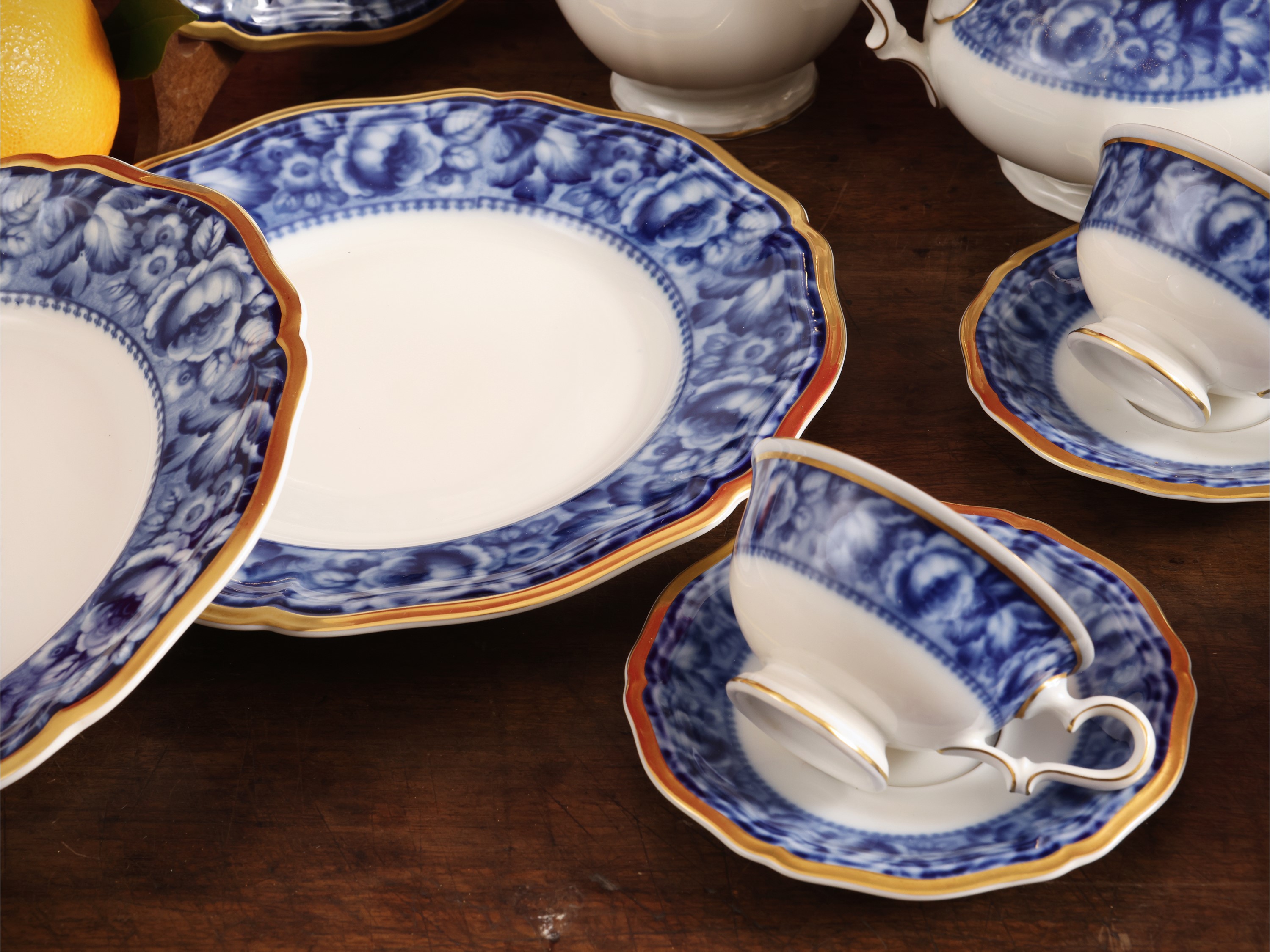 Servizio da Caffè in Porcellana, Decoro Bleu Royal, Rosenthal