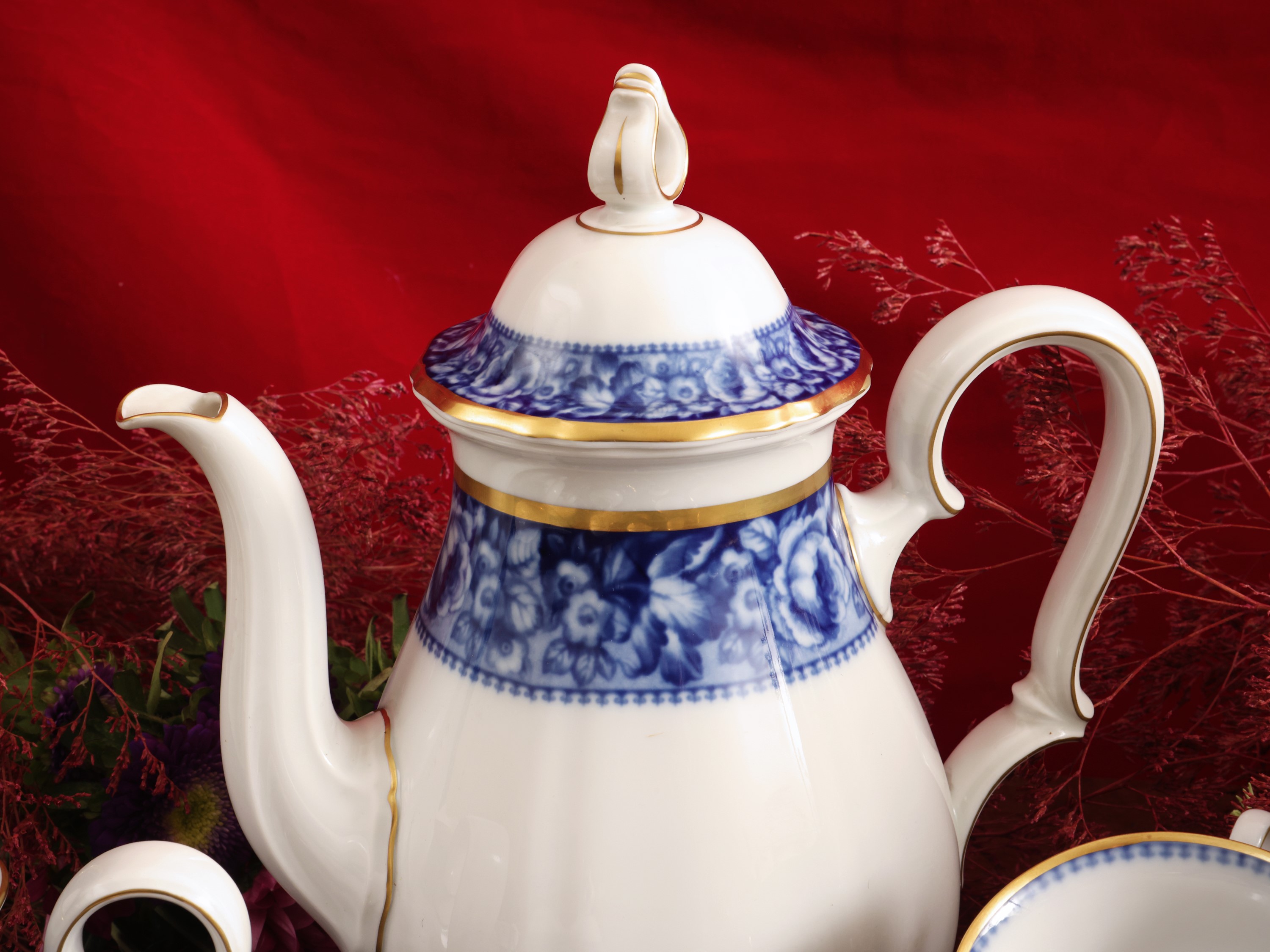 Servizio da Caffè in Porcellana, Decoro Bleu Royal, Rosenthal